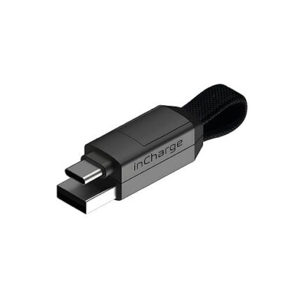 inCharge Rolling Square 6 Portable Keychain Charger Cable,6-In-1 Multi Charging Cable,Mercury Gray, USB